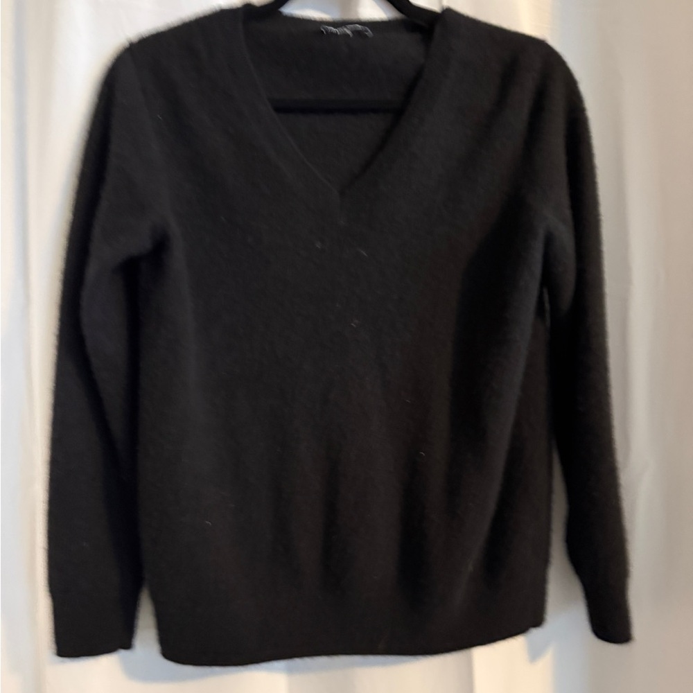 Hilary Radley 100% Cashmere Black V Neck Sweater XL